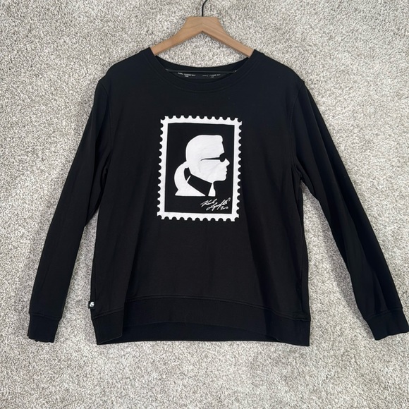 Karl Lagerfeld Profile Print Long‎ Sleeve sweatshirt - Large - Picture 1 of 8